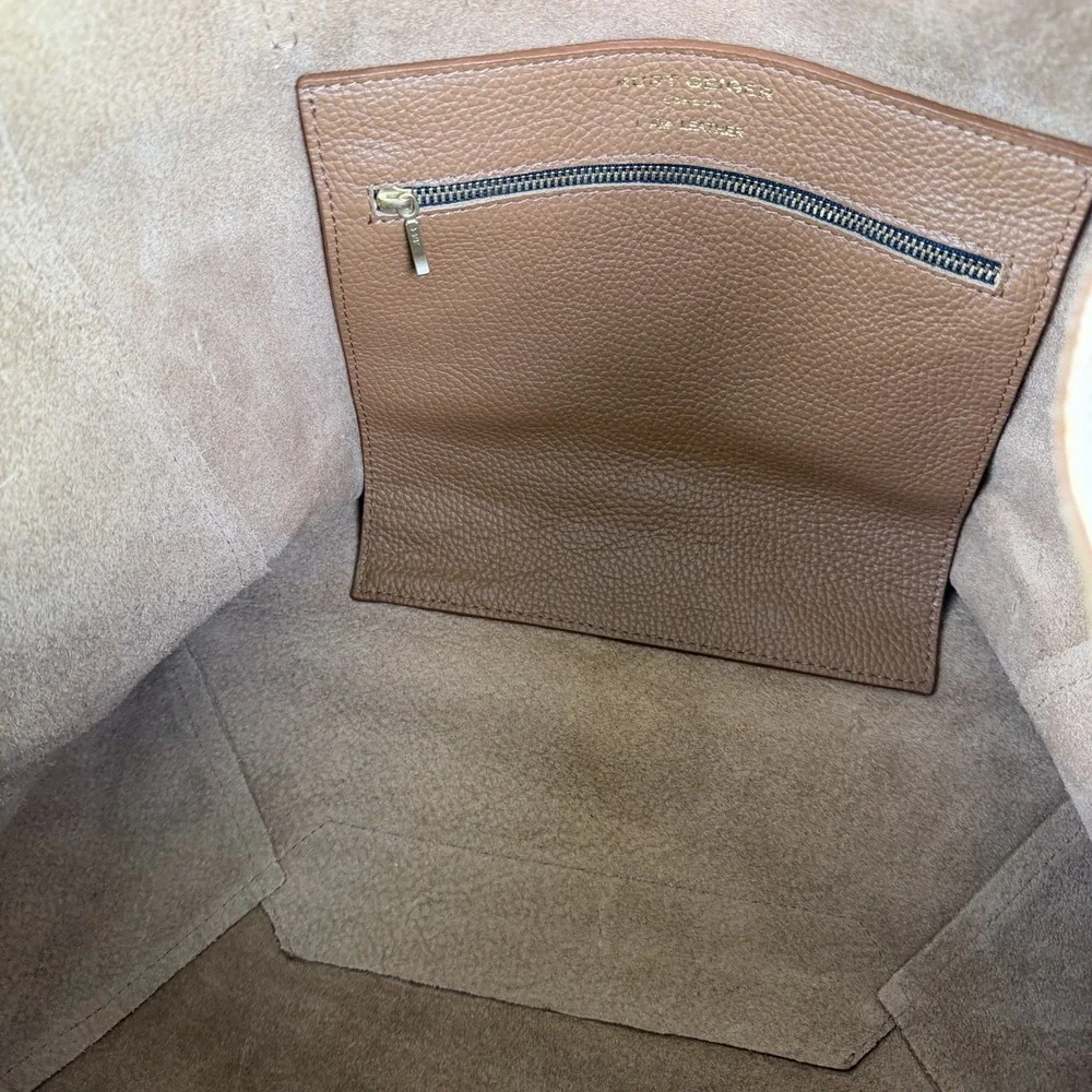 Kurt Geiger London Made in Italy 100% Leather Brown Large Tote Bag Shopper